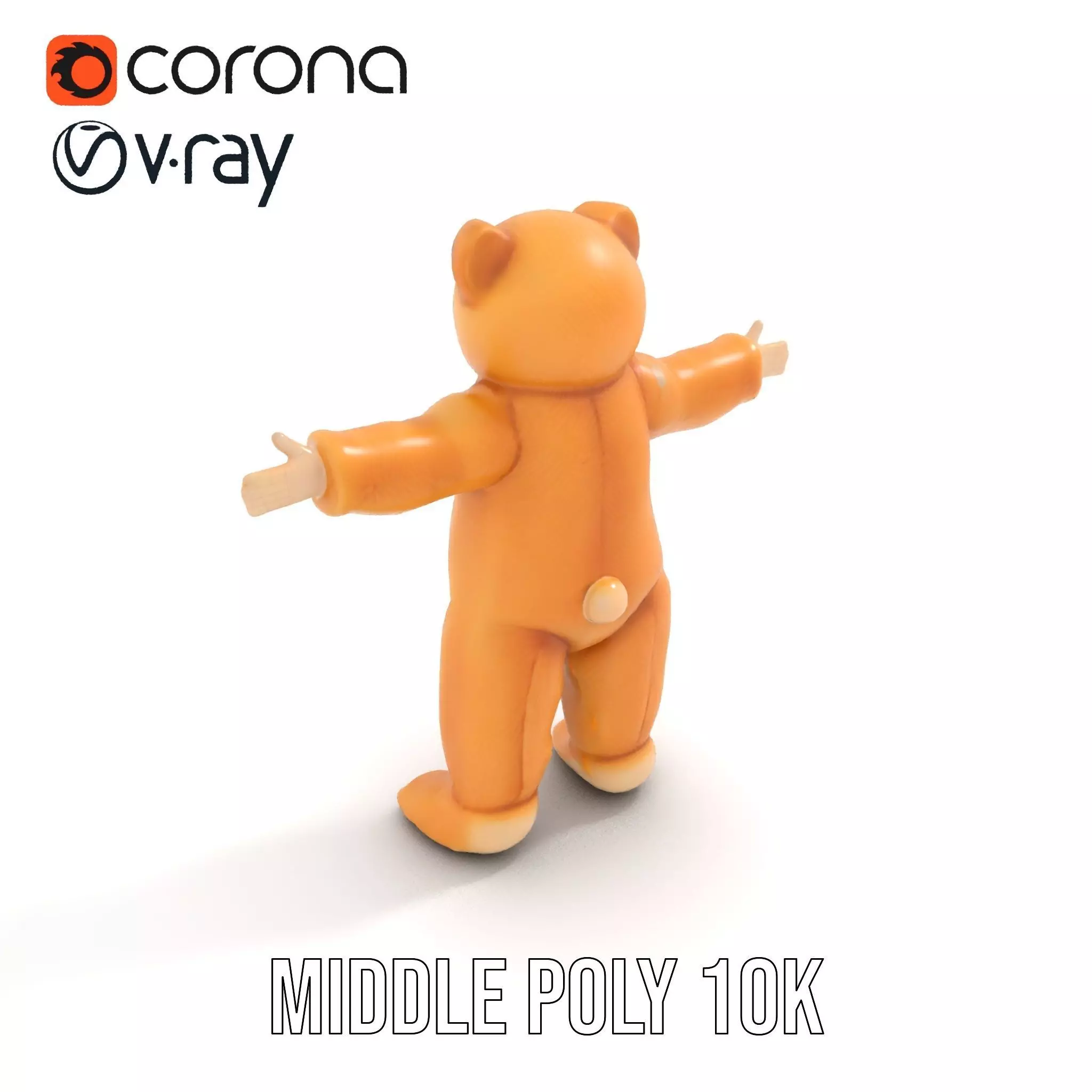 Golden Plush Teddy model pack Low-poly 3D model_25