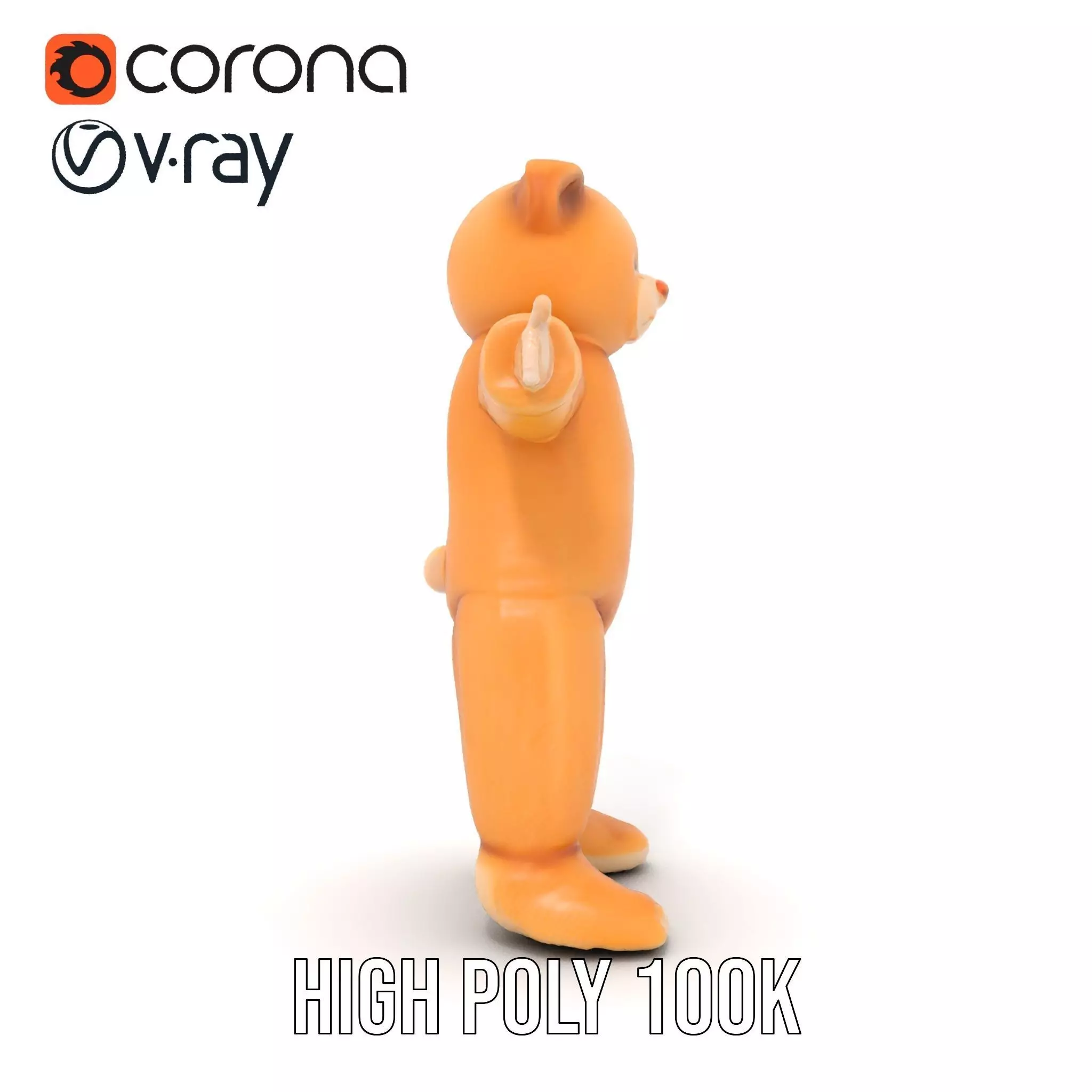 Golden Plush Teddy model pack Low-poly 3D model_34