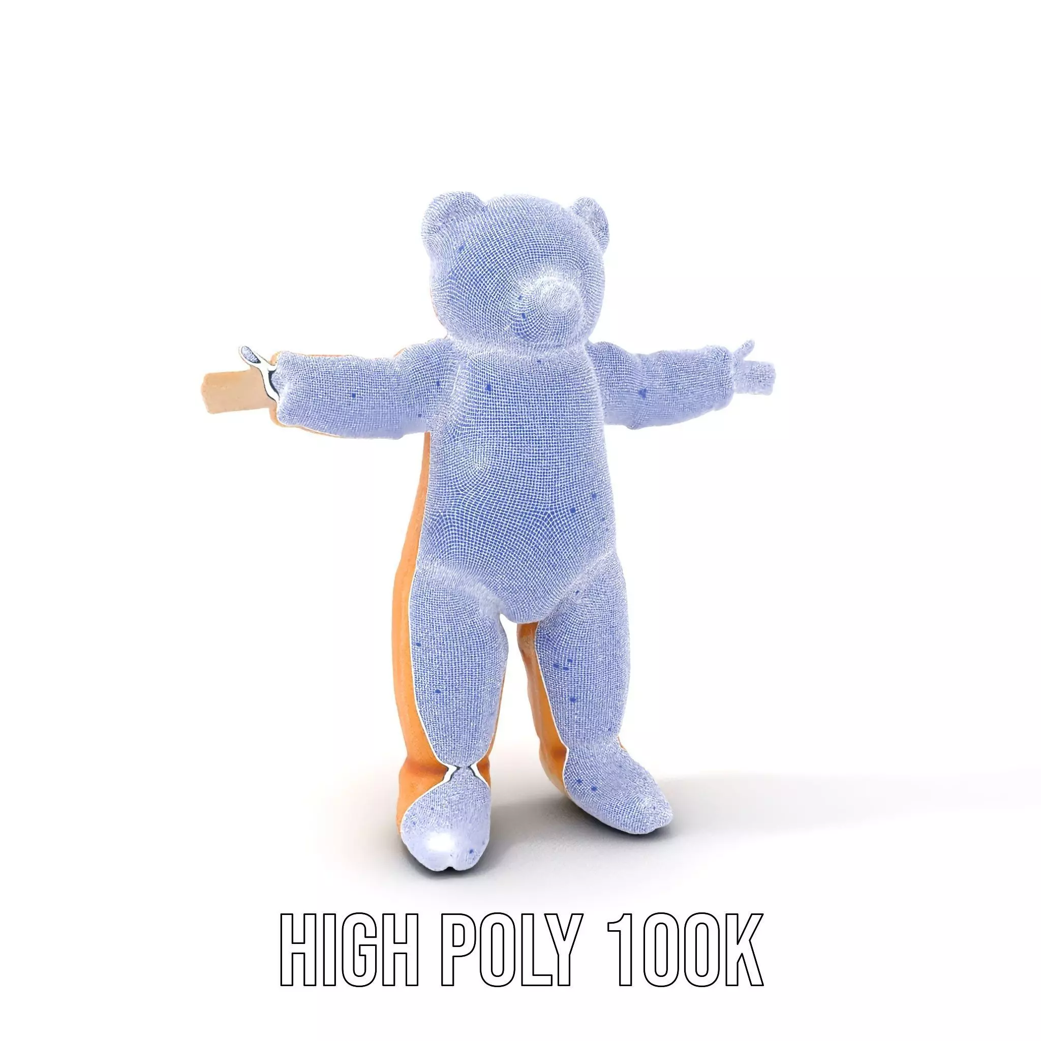 Golden Plush Teddy model pack Low-poly 3D model_5