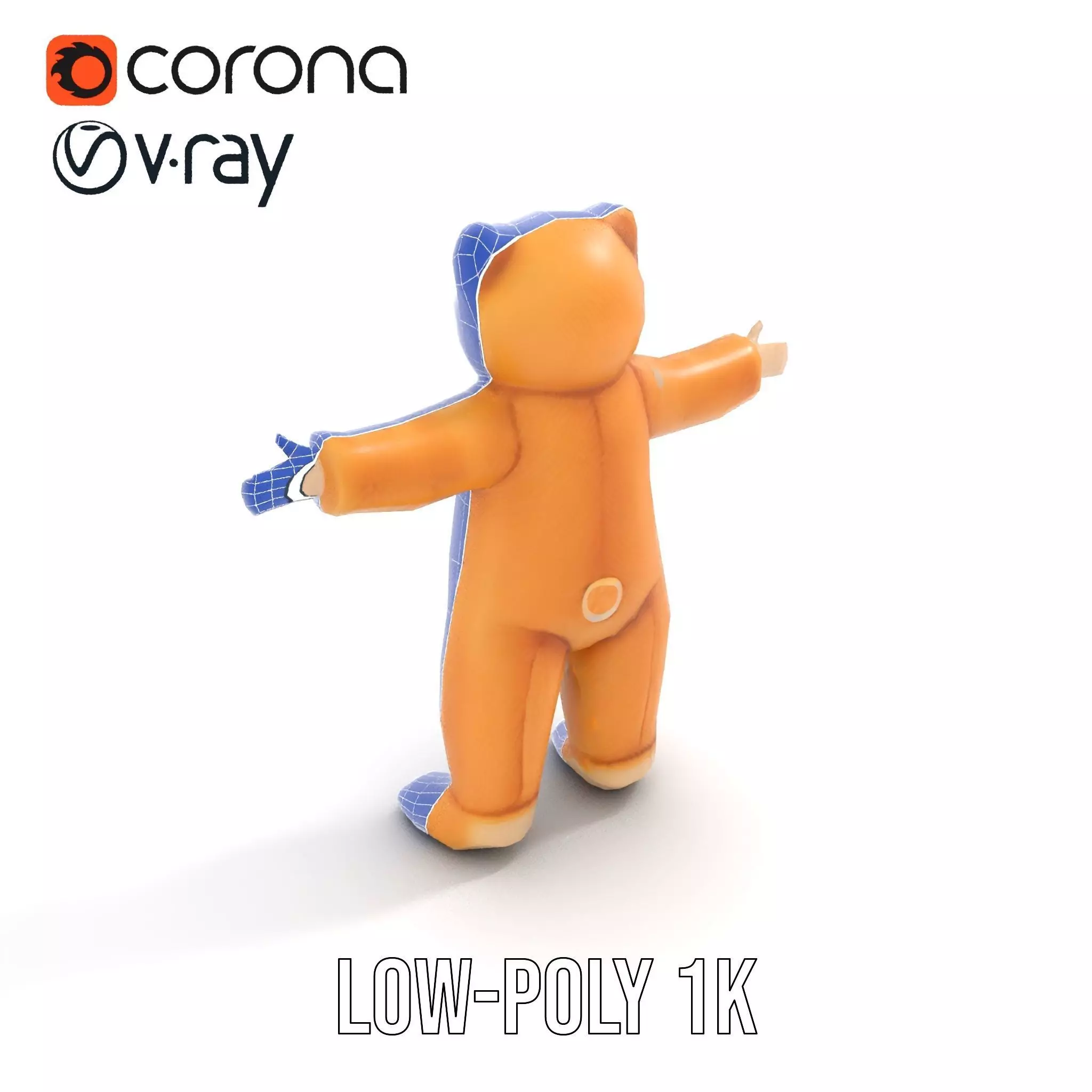 Golden Plush Teddy model pack Low-poly 3D model_28