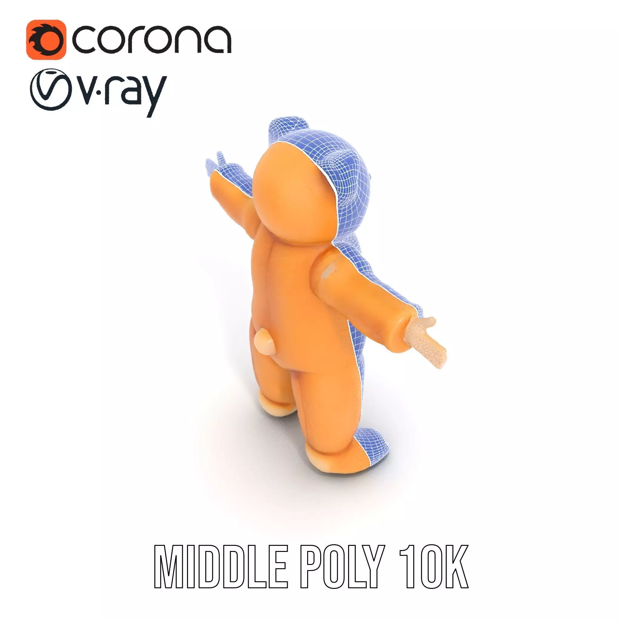 Golden Plush Teddy model pack Low-poly 3D model_19