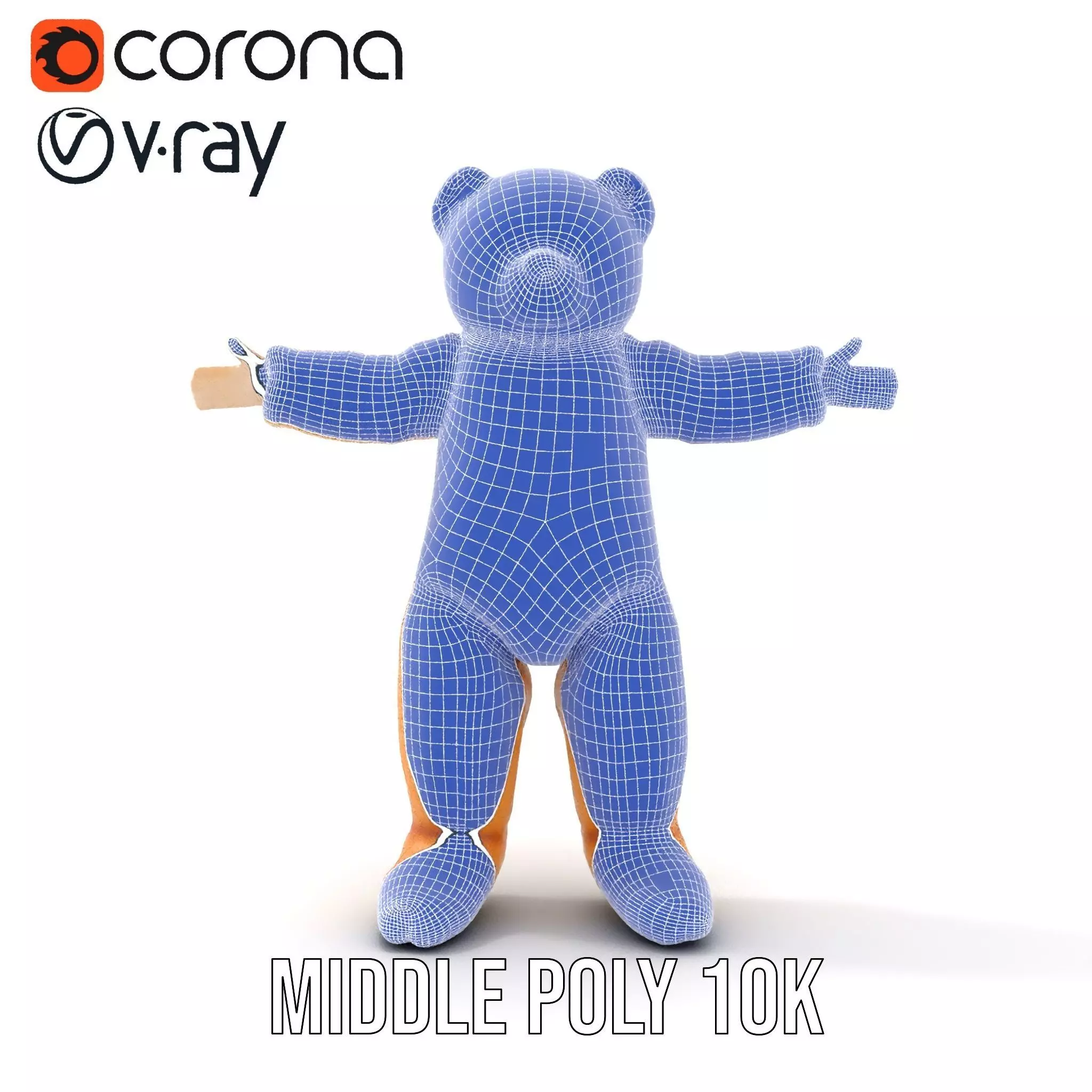 Golden Plush Teddy model pack Low-poly 3D model_27