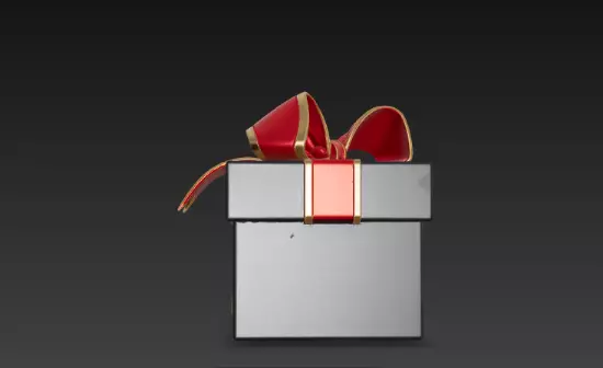 3D Black Gift Box Red Ribbon Black Friday 3D print model_8