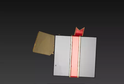 3D Black Gift Box Red Ribbon Black Friday 3D print model_16