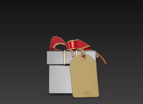 3D Black Gift Box Red Ribbon Black Friday 3D print model_3