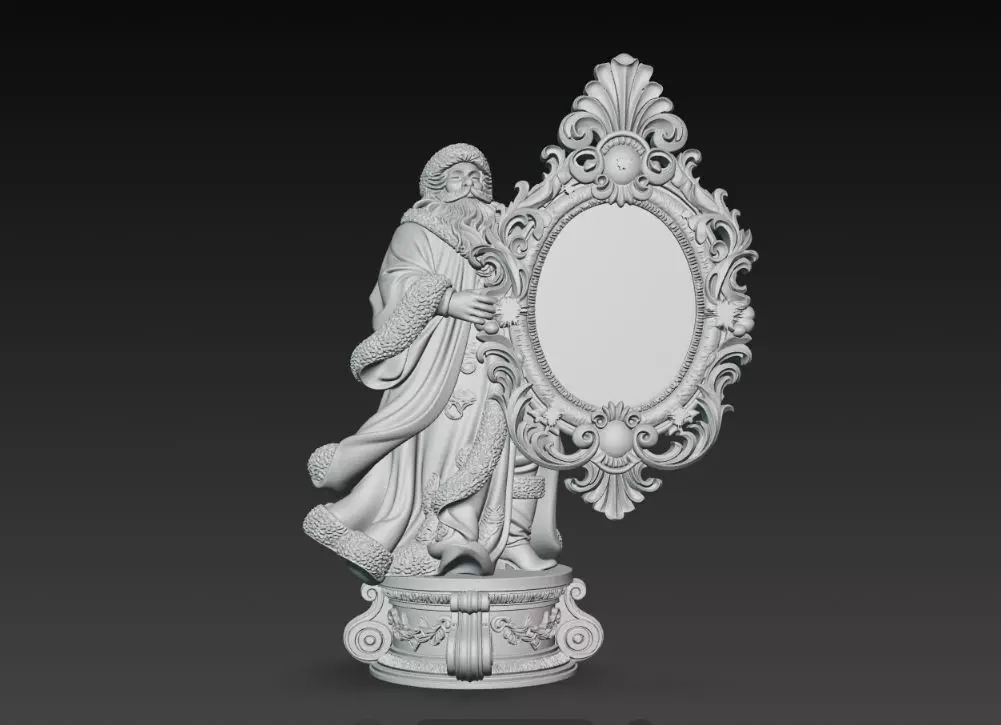 Rococo Santa Frame 3D print model_9