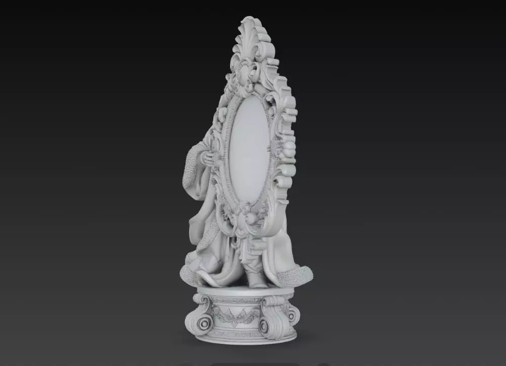 Rococo Santa Frame 3D print model_25
