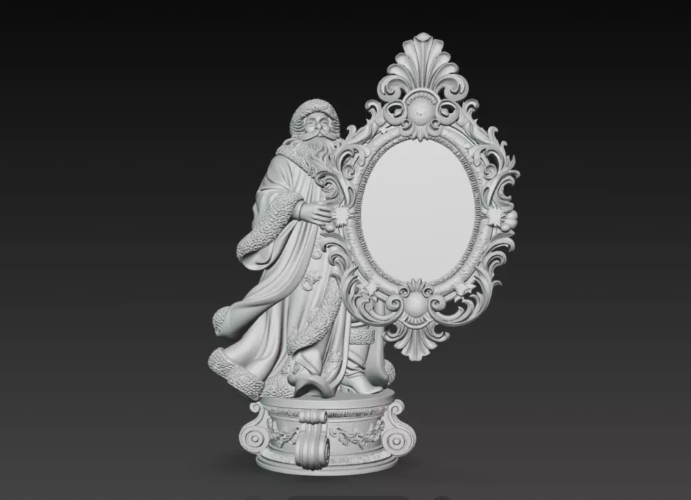 Rococo Santa Frame 3D print model_27
