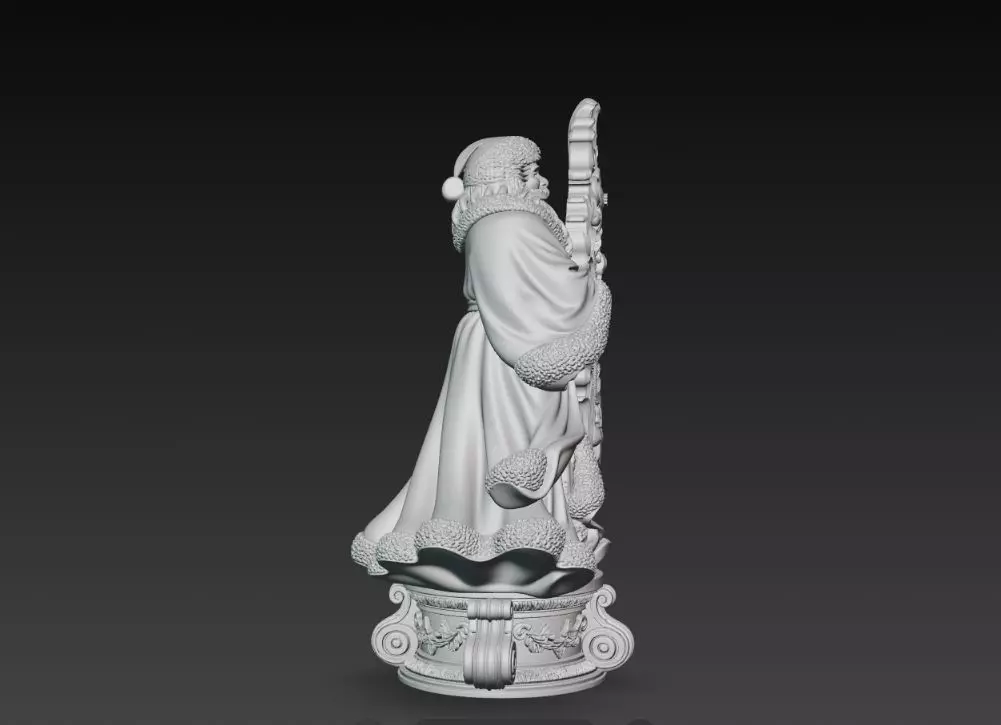 Rococo Santa Frame 3D print model_3