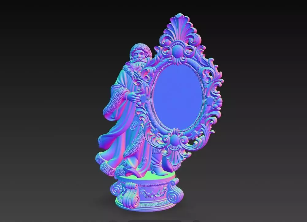 Rococo Santa Frame 3D print model_18