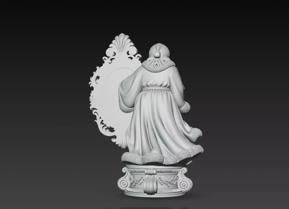 Rococo Santa Frame 3D print model_5