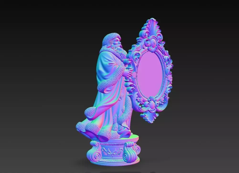 Rococo Santa Frame 3D print model_11