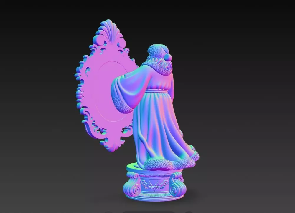 Rococo Santa Frame 3D print model_16