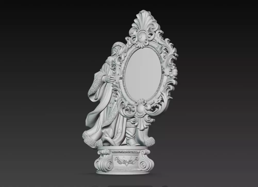 Rococo Santa Frame 3D print model_8