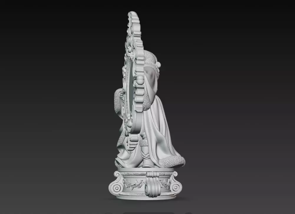Rococo Santa Frame 3D print model_7
