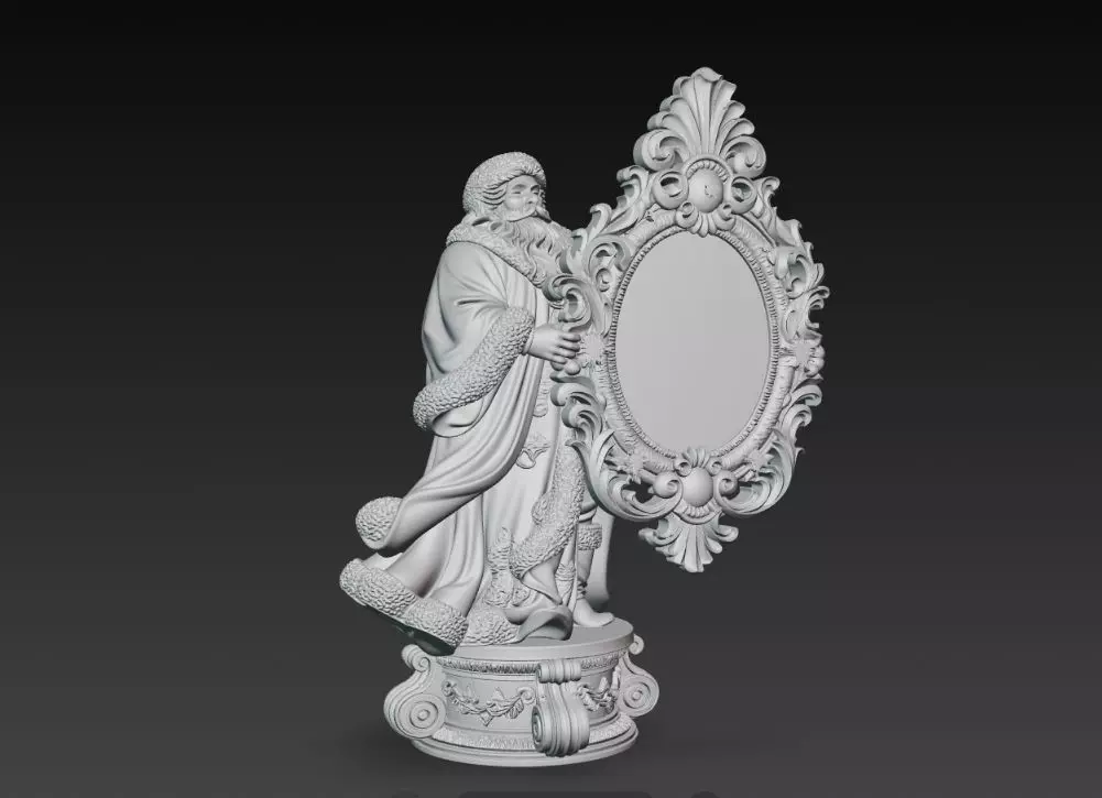 Rococo Santa Frame 3D print model_28