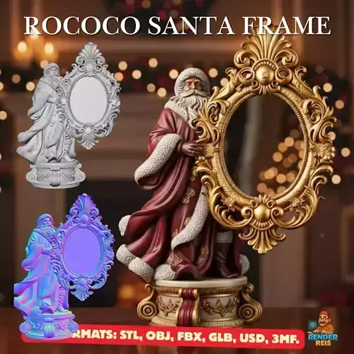 Rococo Santa Frame 3D print model
