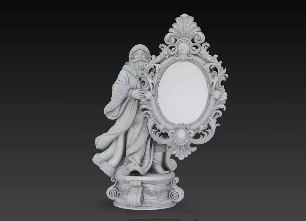 Rococo Santa Frame 3D print model_26
