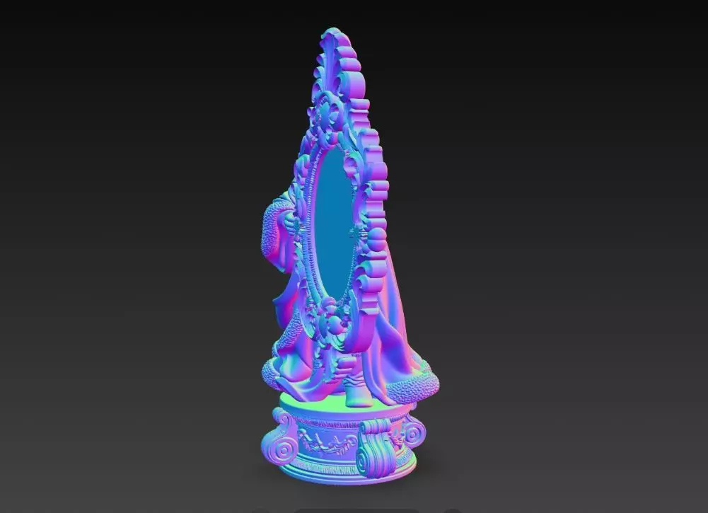 Rococo Santa Frame 3D print model_17