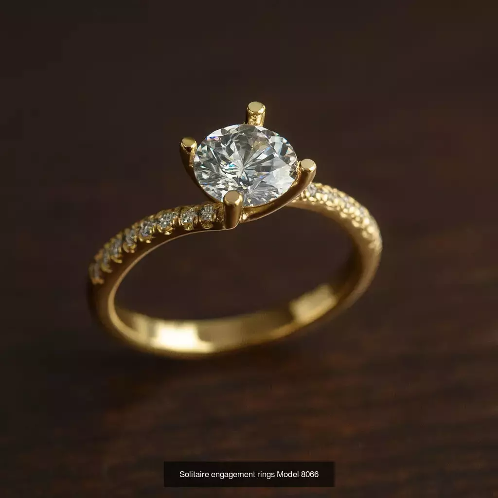 Solitaire engagement rings 3D Model Collection_163