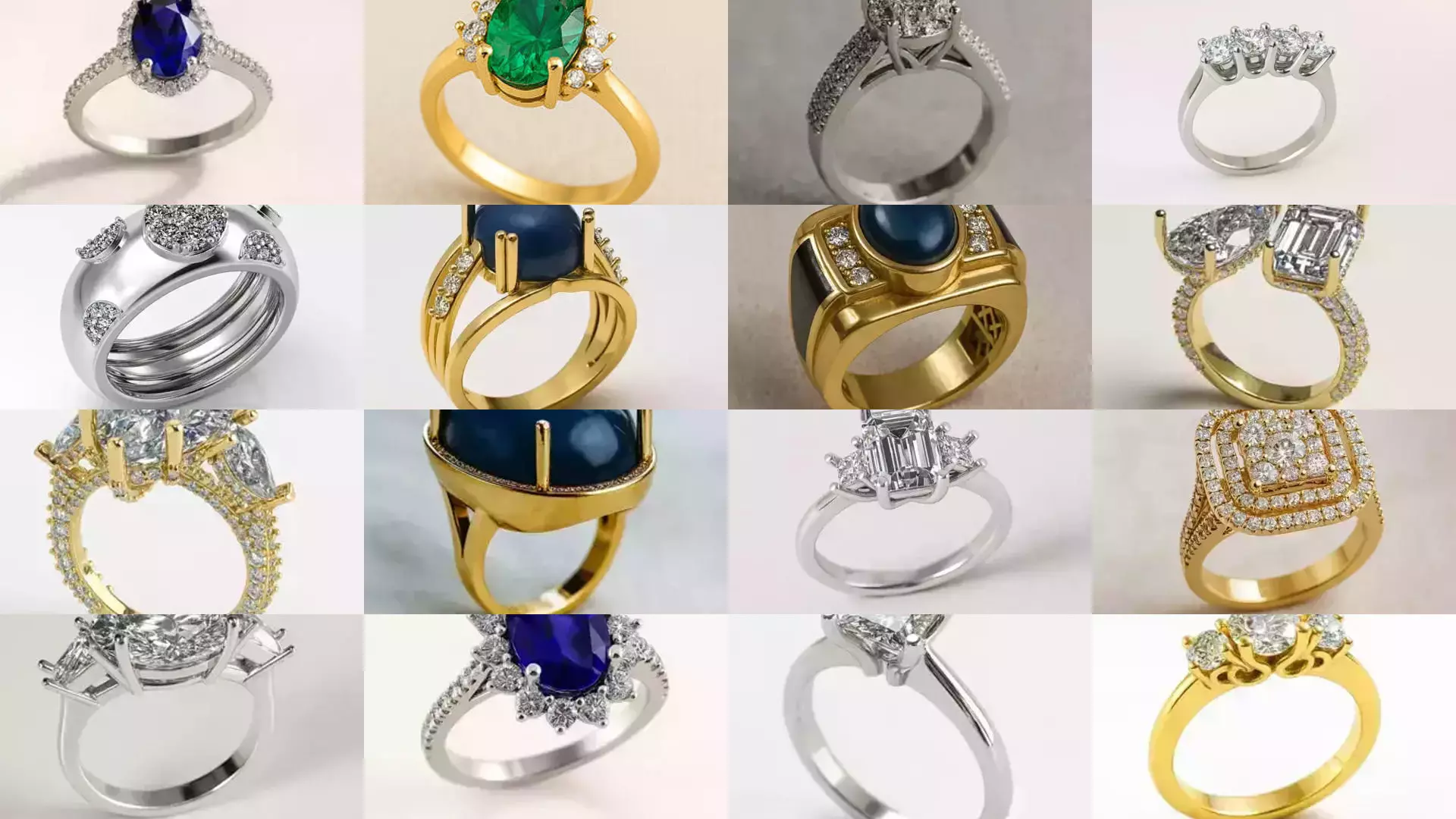 Solitaire engagement rings 3D Model Collection_13