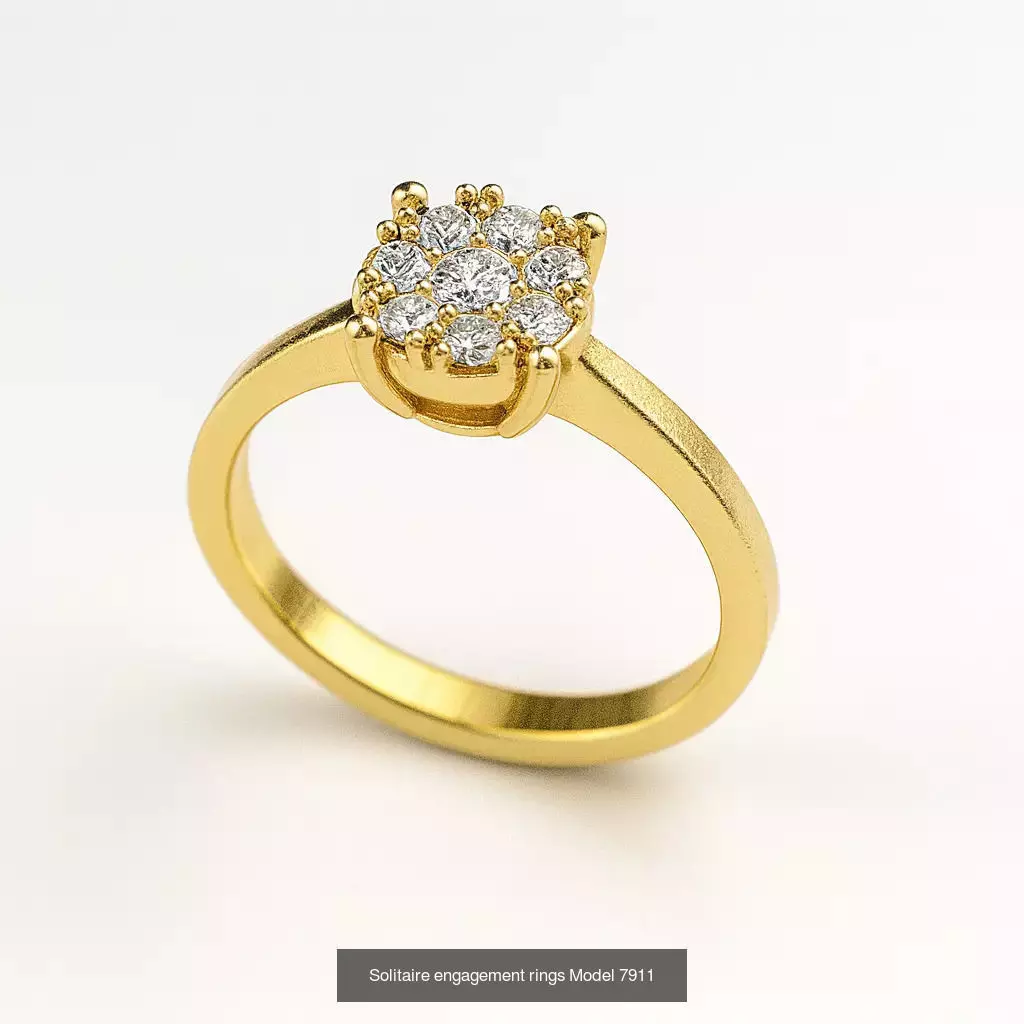 Solitaire engagement rings 3D Model Collection_90