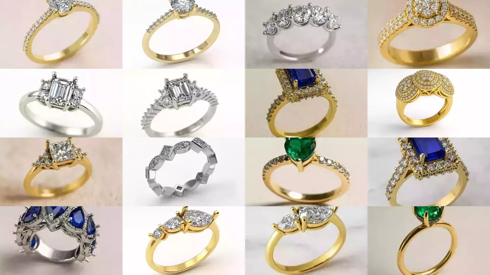 Solitaire engagement rings 3D Model Collection_22