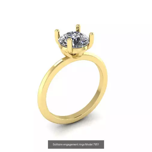 Solitaire engagement rings 3D Model Collection_121