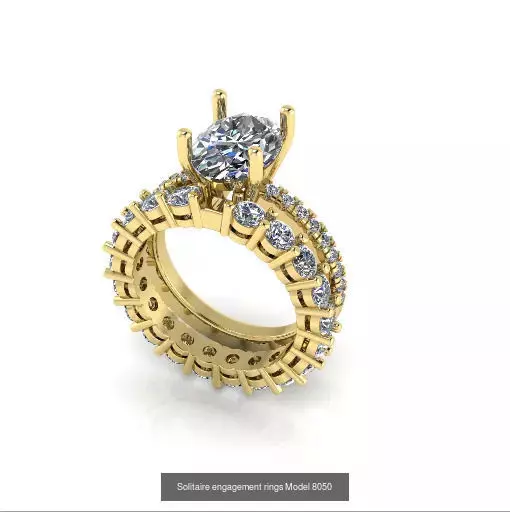 Solitaire engagement rings 3D Model Collection_170