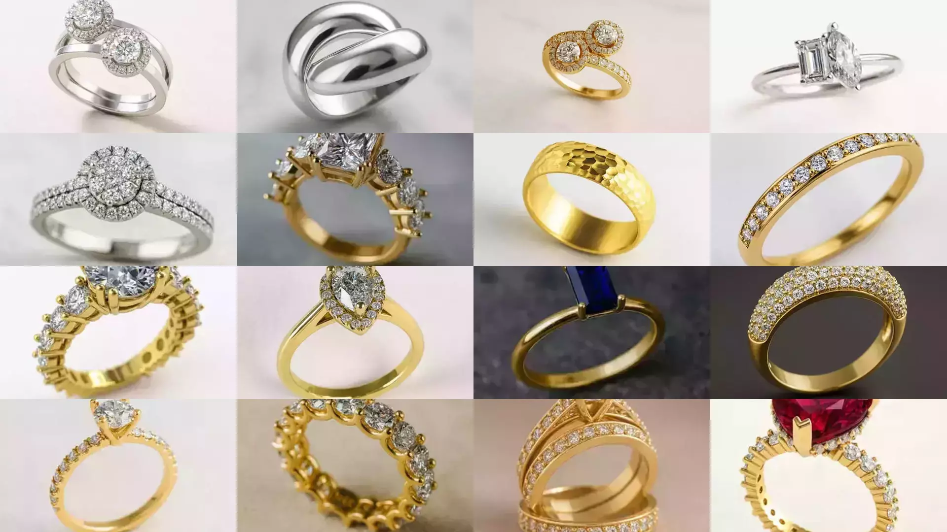 Solitaire engagement rings 3D Model Collection_3