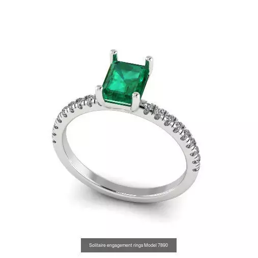 Solitaire engagement rings 3D Model Collection_50