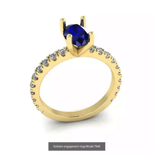 Solitaire engagement rings 3D Model Collection_122