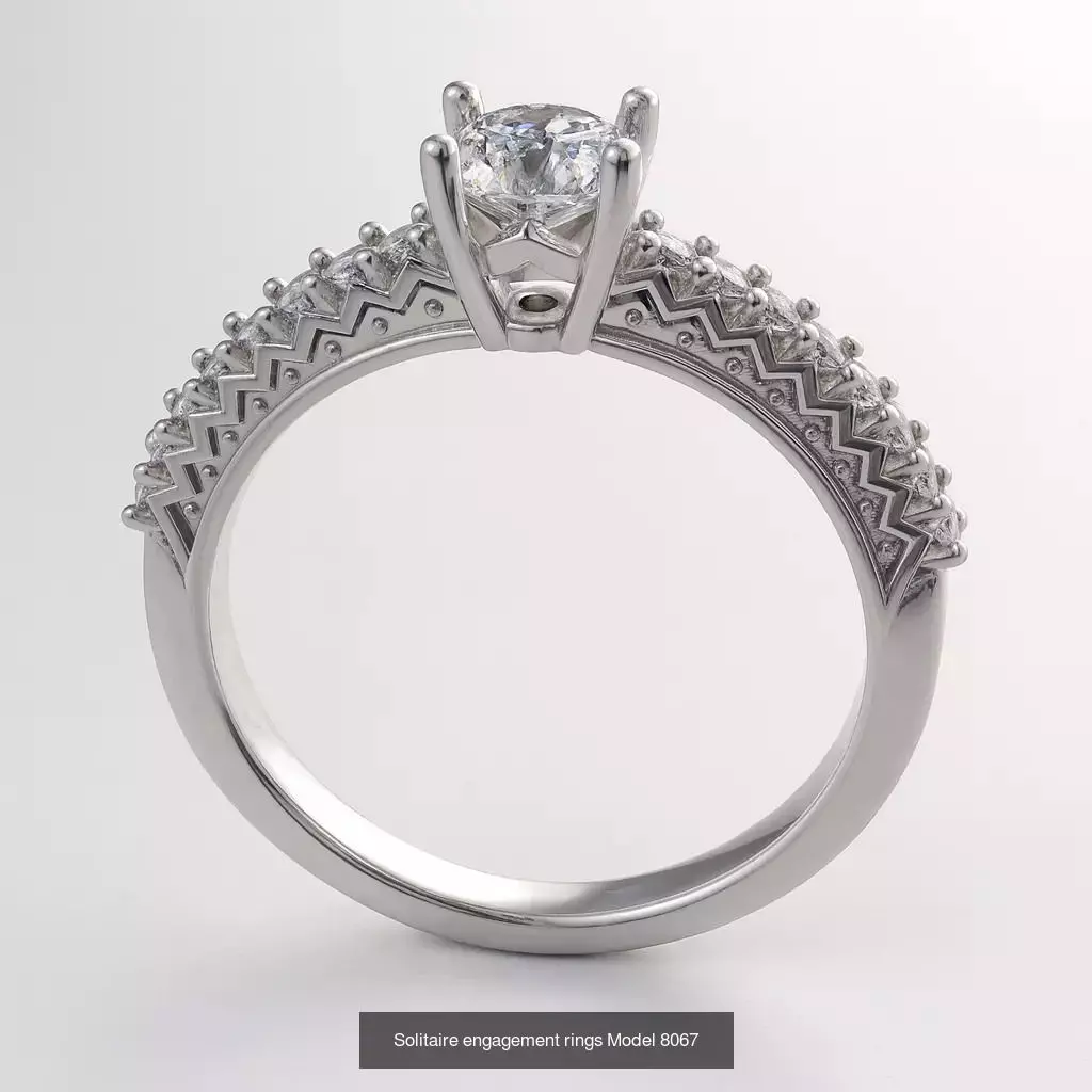 Solitaire engagement rings 3D Model Collection_162