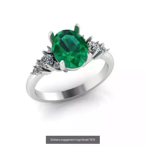 Solitaire engagement rings 3D Model Collection_60