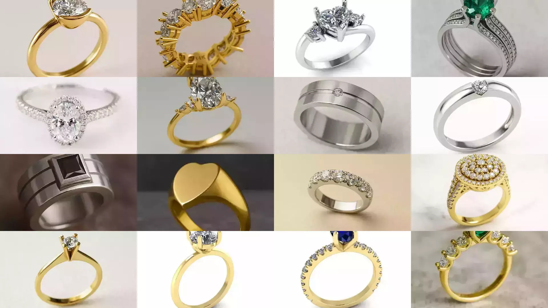 Solitaire engagement rings 3D Model Collection_16
