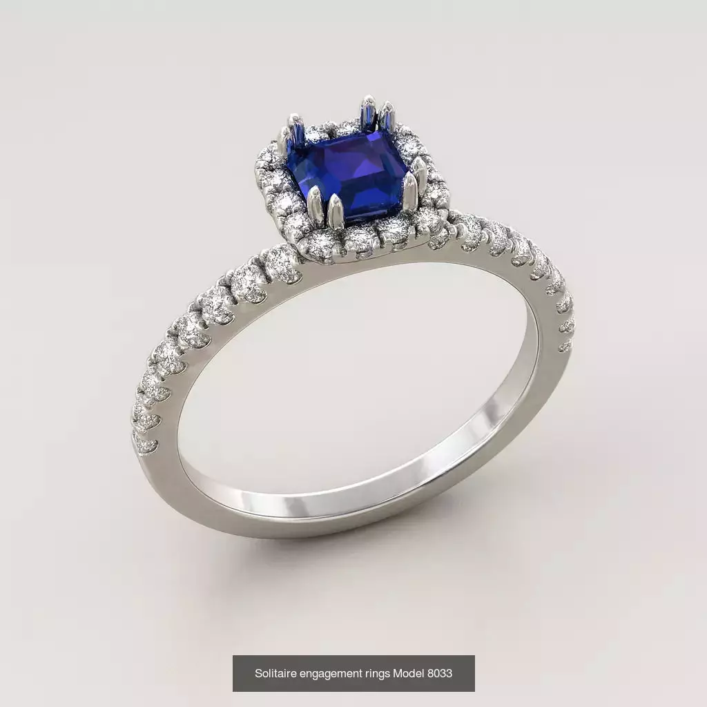 Solitaire engagement rings 3D Model Collection_133