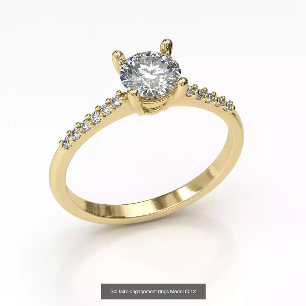 Solitaire engagement rings 3D Model Collection_141