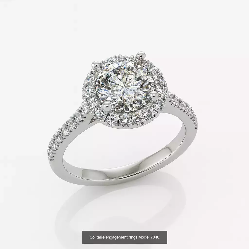 Solitaire engagement rings 3D Model Collection_125