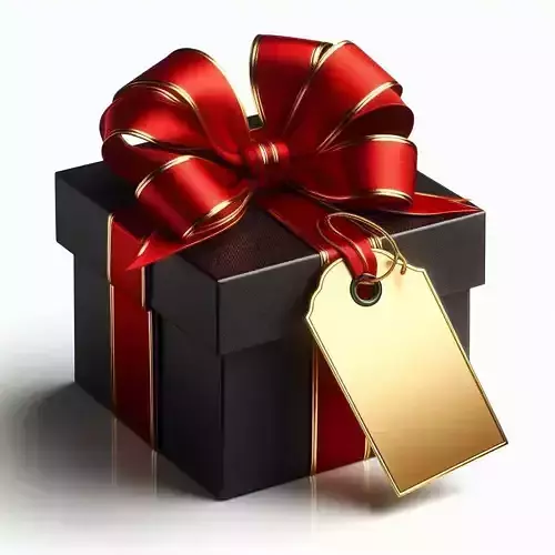 3D Red Ribbon Present Box Black Friday Design