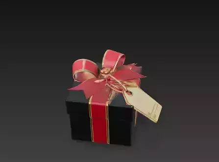 3D Elegant Black Box with Red Bow Sale Theme