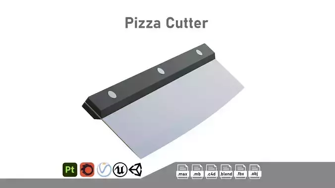 Pizza Cutter Low-poly 3D model