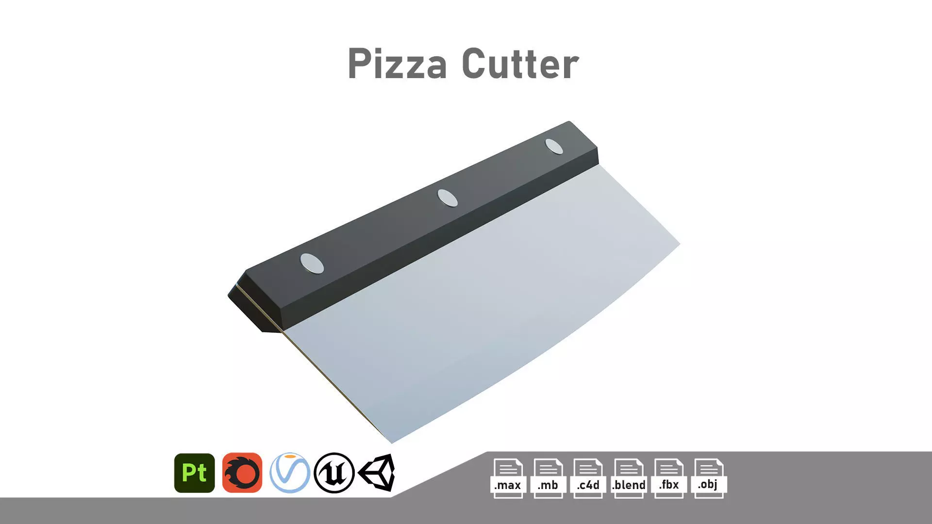 Pizza Cutter Low-poly 3D model