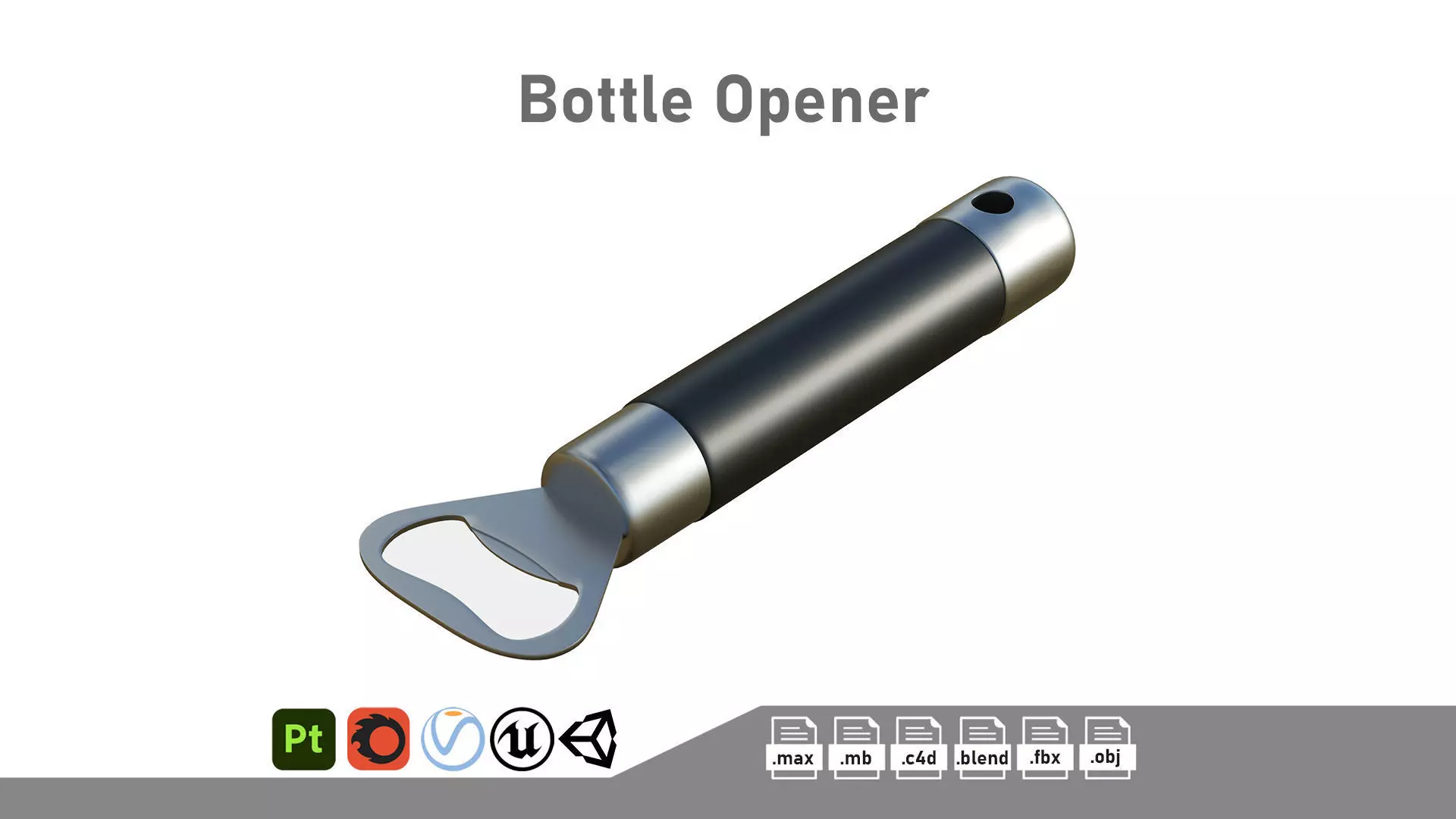 Bottle Opener Low-poly 3D model