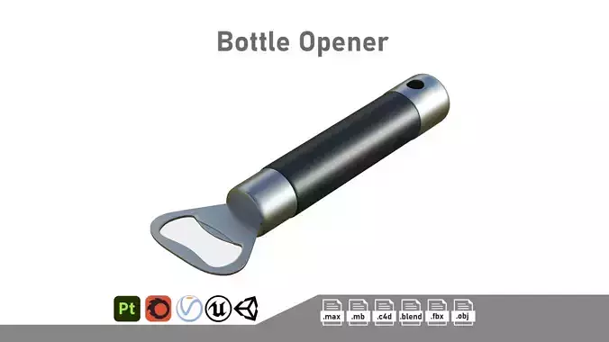Bottle Opener Low-poly 3D model