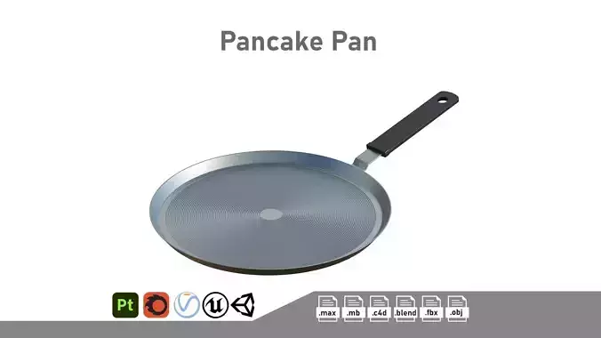 Pancake Pan Low-poly 3D model