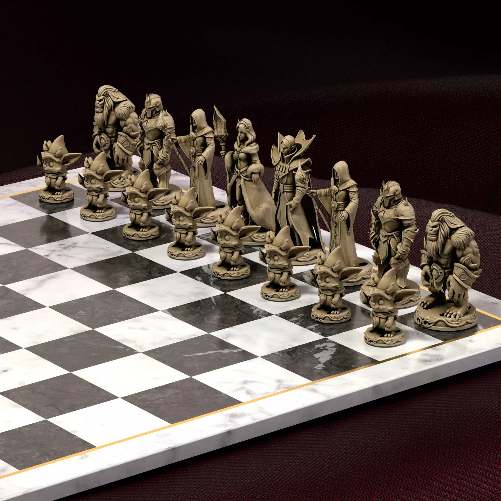 Dota Inspired Chess Set Heroes and Creeps 3D print model