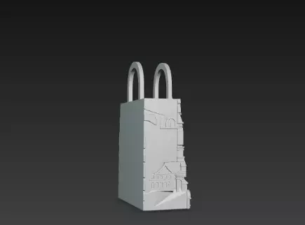 3D Urban Shopping Bag Tower Black Friday Concept 3D print model_12