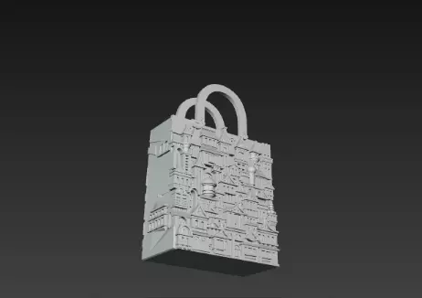 3D Urban Shopping Bag Tower Black Friday Concept 3D print model_8