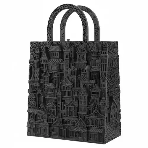 3D Urban Shopping Bag Tower Black Friday Concept 3D print model 3D Urban Shopping Bag Tower Black Friday Concept 3D print model