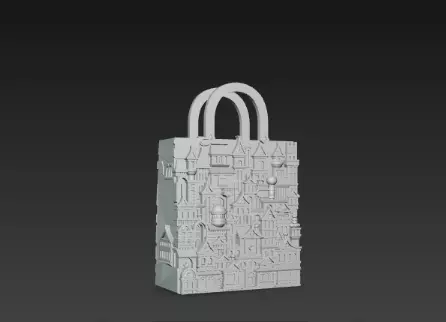 3D Urban Shopping Bag Tower Black Friday Concept 3D print model_15